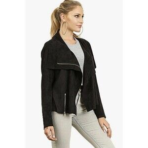 UMGEE  Size M Live Life On The Edge Faux Suede Moto Jacket Fall Boho Biker Edgy